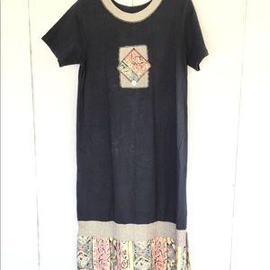 Large black and multicolored long dress